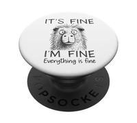 Funny Capybara Sarcastic Saying It's fine I'm fine PopSockets Adhesive PopGrip