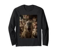 Funny Capybara Selfie Creepy Dolls Spooky Halloween Animal Long Sleeve T-Shirt