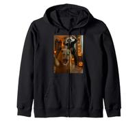 Funny Capybara Selfie Skeleton Monster Halloween Party Zip Hoodie