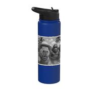 Funny Capybara Selfie with Bigfoot & Sasquatch in Pool Stainless Steel Insulated Water Bottle