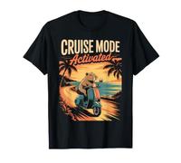 Funny Capybara Shirts Cruise Mode Activated Beach Scooter T-Shirt