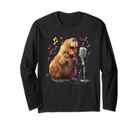 Funny Capybara Singing Costume for Karaoke Lovers Long Sleeve T-Shirt