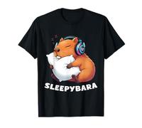Funny Capybara Sleepybara Gamer Video Games T-Shirt