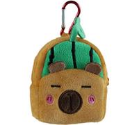 Funny Capybara Soft Plush Purse Cartoon Animal Capybara Earphone Cord Storage Bag Mini Plush Wallet Pendant Keychain for Kids