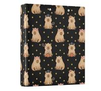Funny Capybara Star 3 Ring Binder 1.5 Inch Round Ring Binder View Binder Holds 200 Documents for Home School Office Use