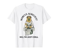 Funny Capybara Stoic Philosopher Marcus Aurelius Chill Value Graphic T-Shirt, Men, White, M