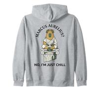 Funny Capybara Stoic Philosopher Marcus Aurelius Chill Zip Hoodie