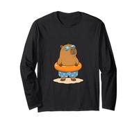 Funny Capybara Summer Holiday Beach Vacation Animal Long Sleeve T-Shirt