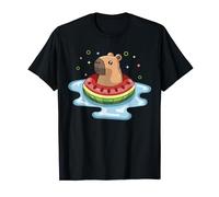Funny Capybara Swimming Flootie South Rodent Boy Girl Pool T-Shirt