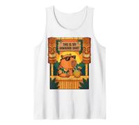 Funny Capybara Tiki Bar Hawaiian Aloha Tropical Summer Tee Tank Top