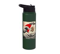 Funny Capybara UFO Abduction Great Wave Kanagawa Anime Stainless Steel Insulated Water Bottle