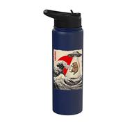 Funny Capybara UFO Abduction Great Wave Kanagawa Anime Stainless Steel Insulated Water Bottle