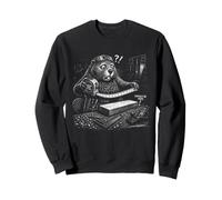 Funny Capybara Woodworker Measuring Wood Graphic Sweatshirt