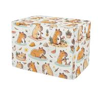 Funny Capybaras Dog Crate Covers Windproof Pet Crate Cover with Roll-up Sides, Reduces Barking Small