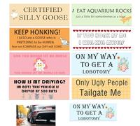 Funny Car Bumper Magnet 8pcs Prank Cars Decal Magnets New Driver Please Be Patient Magnet 6.5 x 2.5 Inch Student Driver Magnets for Cars Truck Vehicle