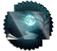 Funny Car Decals A Spooky Path Under A Full Moon Sticker 10Pcs Adult Humor Stickers Funny Sticker(8X12CM)