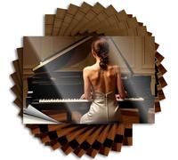 Funny Car Decals A Woman in A Silver Dress Plays The Piano Sticker 10Pcs Adult Humor Stickers Funny Sticker(6X9CM)
