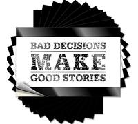 Funny Car Decals Bad Decisions Make Good Stories Funny Sticker 10 Pcs Decals for Cars Funny Home Bar Signs(8X12CM)