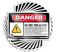 Funny Car Decals Danger Do Not Two-Block Two-Blocking The Crane Could Cause Death Stickers 10Pcs Funny Signs for Home Bar Signs for Man Cave(12X18CM)