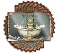 Funny Car Decals Frog Relaxing in Vintage Bathtub with Bubbles Stickers 10Pcs Decor for Man Cave Car Sticker Pack(12X18CM)