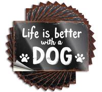 Funny Car Decals Life is Better with A Dog: A Heartfelt Message for Pet Lovers Eve Stickers 10Pcs Bumper Stickers Funny Signs for Bar(8X12CM)