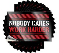 Funny Car Decals Nobody Cares Work Harder Funny Sticker 10 Pcs Funny Bumper Stickers for Cars Decor Signs(6X9CM)