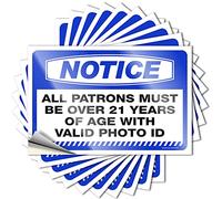 Funny Car Decals Notice All Patrons Must Be Over 21 Years of Age Stickers 10 Pcs Car Decals Sticker Car(12X18CM)