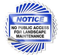 Funny Car Decals Notice No Public Access for Landscape Maintenance Stickers 10 Pcs Stickers Funny Adult No Stupid People Sign(8X12CM)