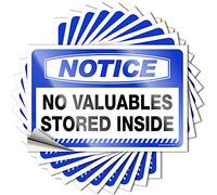 Funny Car Decals Notice No Valuables Stored Inside Stickers 10 Pcs Bumper Stickers Funny Stickers for Cars(8X12CM)