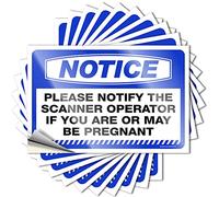 Funny Car Decals Notice Please Notify The Scanner Operator If You are Or May Be Pregnant Stickers 10 Pcs Decals for Cars Funny Home Bar Signs(8X12CM)