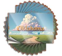 Funny Car Decals Oklahoma: A Journey Through The Heartland Stickers 10Pcs Decor for Man Cave Car Sticker Pack(8X12CM)