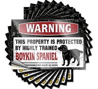 Funny Car Decals Warning This Property is Protected by A Highly Trained Boykin Spaniel Funny Sticker 10 Pcs Small Sign Funny Sticker(8X12CM)