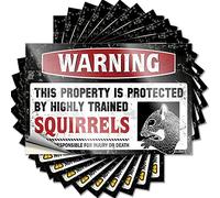 Funny Car Decals Warning This Property is Protected By A Highly Trained Squirrel Funny Sticker 10 Pcs Bar Funny Signs Car Decals(6X9CM)