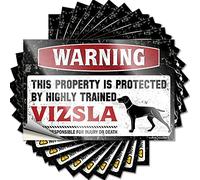 Funny Car Decals Warning This Property Is Protected By A Highly Trained Vizsla Funny Sticker 10 Pcs Funny Sticker Funny Stickers For Cars(6X9CM)