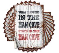 Funny Car Decals What Happens in The Man Cave Stays in The Funny Sticker 10 Pcs Bumper Sticker Family Car Stickers for Back Window(6X9CM)