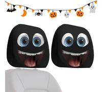 Funny Car Headboard Cover - 2 Pieces Halloween Scary Headboard Protector | Headrest Protection for Cars SUVs Families - Fleet Manager Vehicle Owners Drivers SUV Travel Famigl