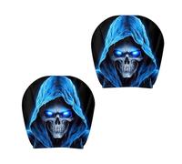 Funny Car Headrest Covers | 2 Covers for Car Headrest Halloween Skull Spooky Headrest Protector for Vehicle Interior, for Vehicles Driving Halloween Holidays and Family Trips Street