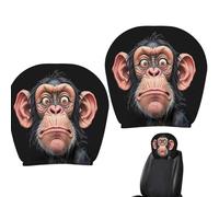 Funny Car Headrest Covers - 2-Piece Universal Cartoon Animal Interior, Headrest Covers as Funny Car Decoration | for Holidays, Travel, Road Trips and Daily Coming to Work