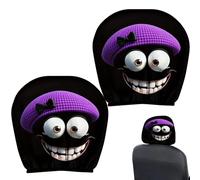 Funny Car Headrest Covers | 2 Piece Vehicle Accessories - Vehicle Headrest Protector for Motorists, SUVs, Camping, Cars, Travellers, Daily Journeys, Road Trips