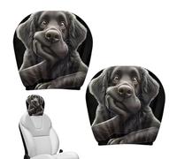 Funny Car Headrest Covers, Elastic Cartoon Animals, 2-Piece Set, Decoration for Headrest Covers from the Front Seats, for Daily Work, Holidays, Travel, Road Trips