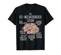 Funny Car Mechatronics Engineer Brain Gift Car Mechanic Value Graphic T-Shirt, Men, Black, S