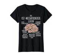 Funny Car Mechatronics Engineer Brain Gift Car Mechanic Value Graphic T-Shirt, Women, Black, S
