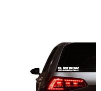 Funny Car Sticker, I'm Not Drunk just Avoiding Potholes Decal - Rear Bumper Window Vinyl JDM Motified UK GB Motorhome Race Rally Bike Van Meme Vehicle Helmet Gift Accessories Humerious - 200mm White