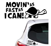 Funny Car Sticker Moving As Fast As I Can Turtle Bumper Window Vinyl Slow moving Lorry Eldery Motorhome JDM Laptop Fun Gift Race L R Learning Caravan Van meme Auto Vehicle Gift Humerious Decal (Black)