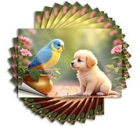 Funny Car Stickers Adorable Puppy and Colorful Bird in A Garden Stickers 10Pcs Funk Around and Find Out Sticker Funny Stickers(6X9CM)