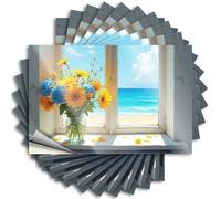 Funny Car Stickers Beachside Serenity: Flowers by The Sea Stickers 10Pcs Funk Around and Find Out Sticker Funny Stickers(8X12CM)