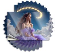 Funny Car Stickers Enchanted Night: A Fairy Tale Princess Stickers 10Pcs Bar Signs for Home Decor Stickers Girls(8X12CM)
