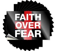 Funny Car Stickers Faith Over Fear Bible Scripture Verse Funny Sticker 10 Pcs Prank Bumper Stickers Big Sticker for Car(8X12CM)