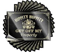 Funny Car Stickers Hippity Hoppity Get Off My Property Funny Sticker 10 Pcs Prank Bumper Stickers Big Sticker for Car(8X12CM)