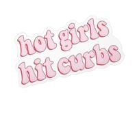 Funny Car Stickers Hot Girls Hit Curbs, Pink Fashionable Bumper Stickers for Cars, for Trucks Skateboard Automotive Window Laptop Suitcase (10 * 4.6cm)